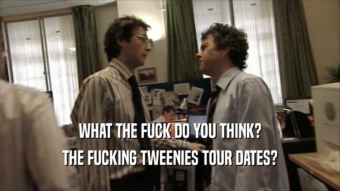 WHAT THE FUCK DO YOU THINK? THE FUCKING TWEENIES TOUR DATES? 