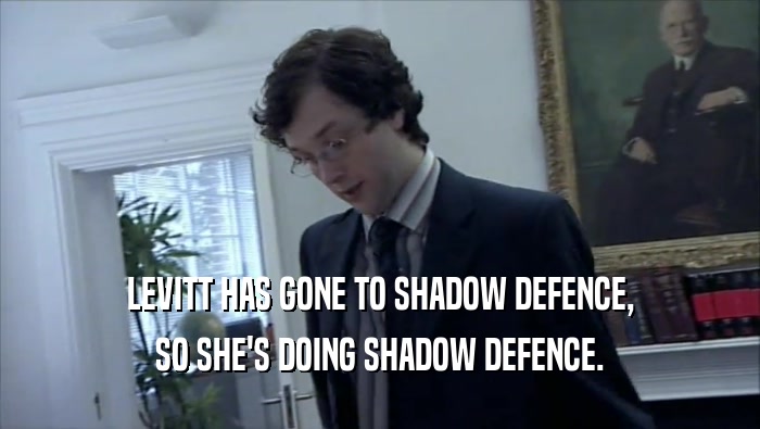 LEVITT HAS GONE TO SHADOW DEFENCE, SO SHE'S DOING SHADOW DEFENCE. 