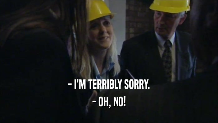 - I'M TERRIBLY SORRY. - OH, NO! 