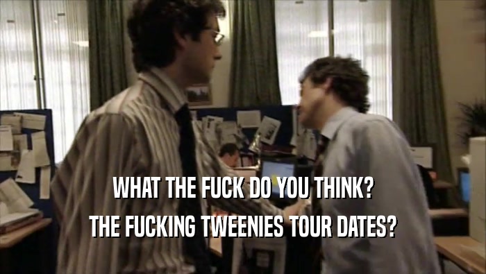 WHAT THE FUCK DO YOU THINK? THE FUCKING TWEENIES TOUR DATES? 