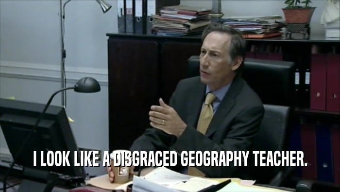 I LOOK LIKE A DISGRACED GEOGRAPHY TEACHER.  