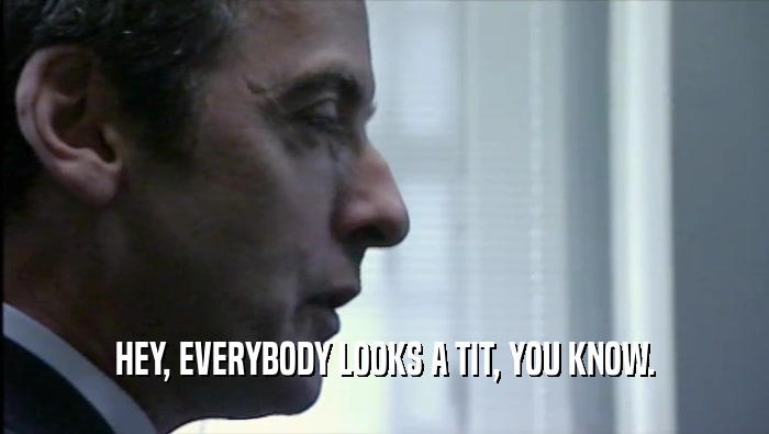 HEY, EVERYBODY LOOKS A TIT, YOU KNOW.  