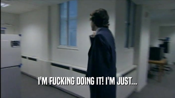 I'M FUCKING DOING IT! I'M JUST...  