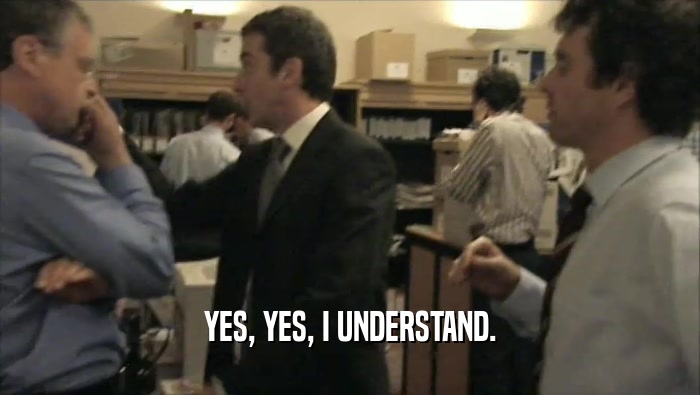 YES, YES, I UNDERSTAND.  