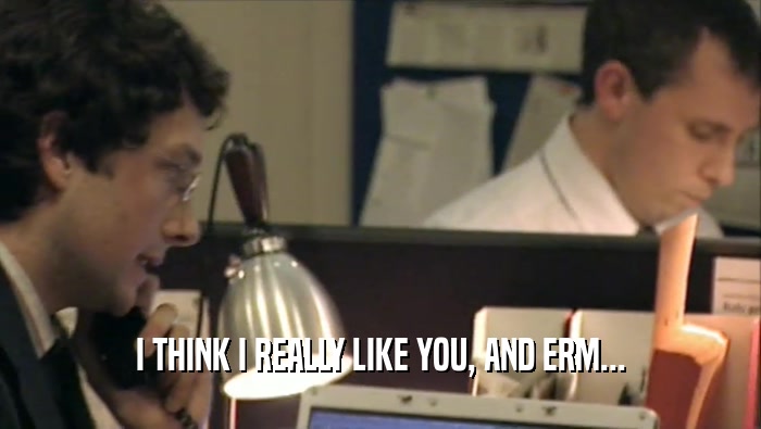 I THINK I REALLY LIKE YOU, AND ERM...  
