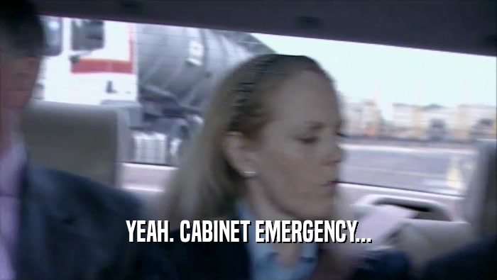 YEAH. CABINET EMERGENCY...  