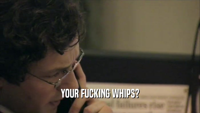 YOUR FUCKING WHIPS?  