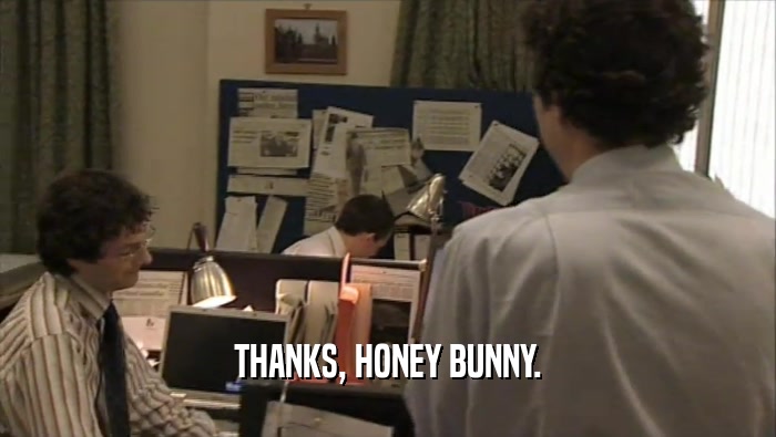 THANKS, HONEY BUNNY.  