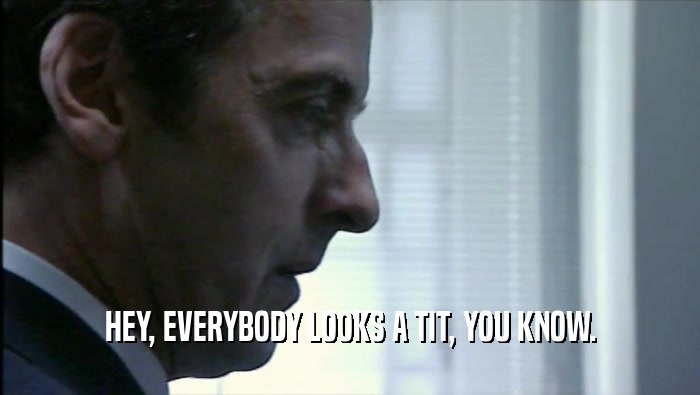 HEY, EVERYBODY LOOKS A TIT, YOU KNOW.  