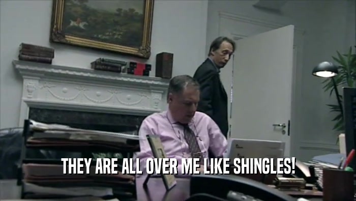 THEY ARE ALL OVER ME LIKE SHINGLES!  