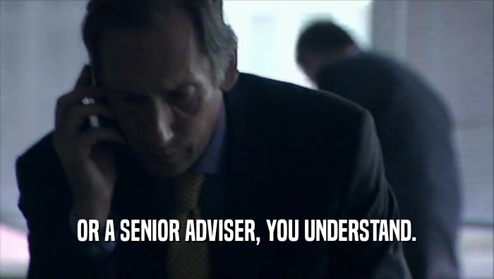 OR A SENIOR ADVISER, YOU UNDERSTAND.  