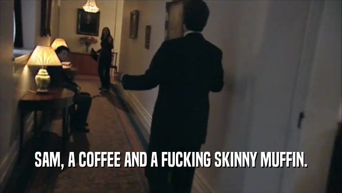 SAM, A COFFEE AND A FUCKING SKINNY MUFFIN.  
