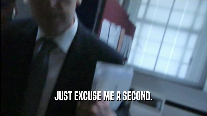 JUST EXCUSE ME A SECOND.  