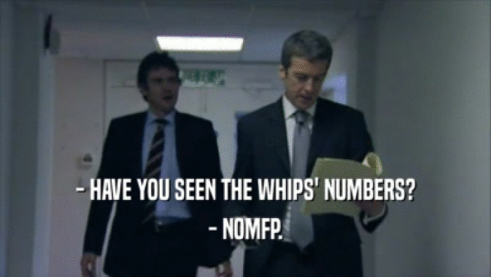 - HAVE YOU SEEN THE WHIPS' NUMBERS? - NOMFP. 