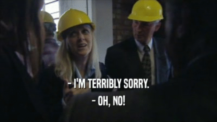 - I'M TERRIBLY SORRY. - OH, NO! 