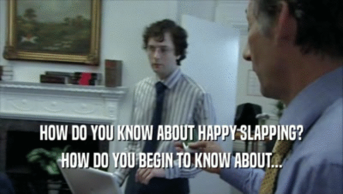 HOW DO YOU KNOW ABOUT HAPPY SLAPPING? HOW DO YOU BEGIN TO KNOW ABOUT... 