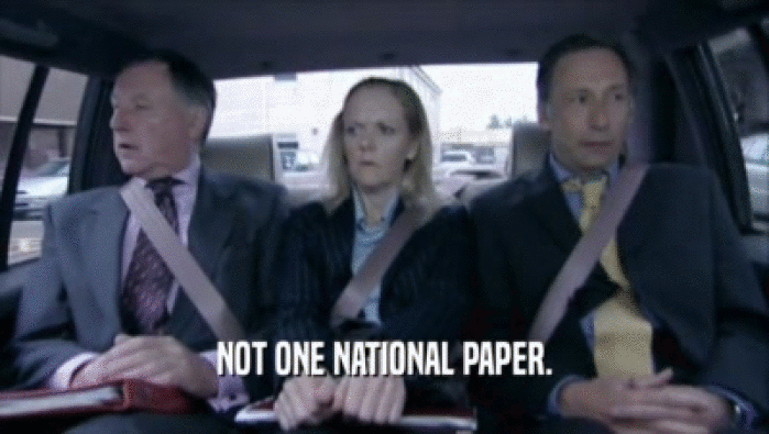 NOT ONE NATIONAL PAPER.  