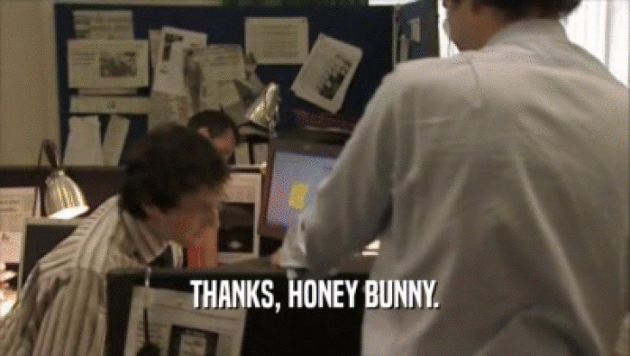 THANKS, HONEY BUNNY.  