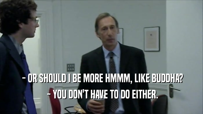 - OR SHOULD I BE MORE HMMM, LIKE BUDDHA?  - YOU DON'T HAVE TO DO EITHER. 
