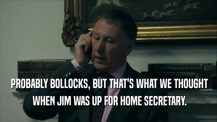  PROBABLY BOLLOCKS, BUT THAT'S WHAT WE THOUGHT  WHEN JIM WAS UP FOR HOME SECRETARY. 