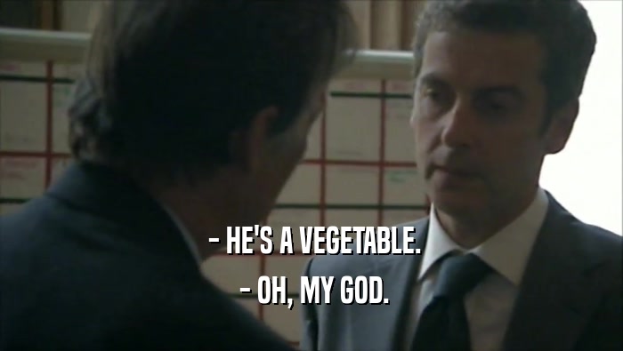  - HE'S A VEGETABLE.  - OH, MY GOD. 
