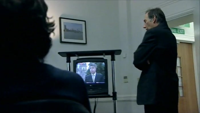  FATTY'S JUST BEEN IN. HE JUST MANAGED  TO SQUEEZE PAST THE POLICEMAN. 