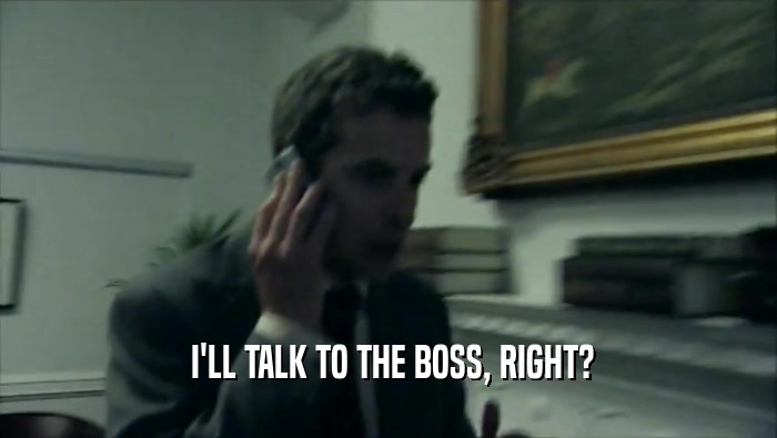  I'LL TALK TO THE BOSS, RIGHT?  