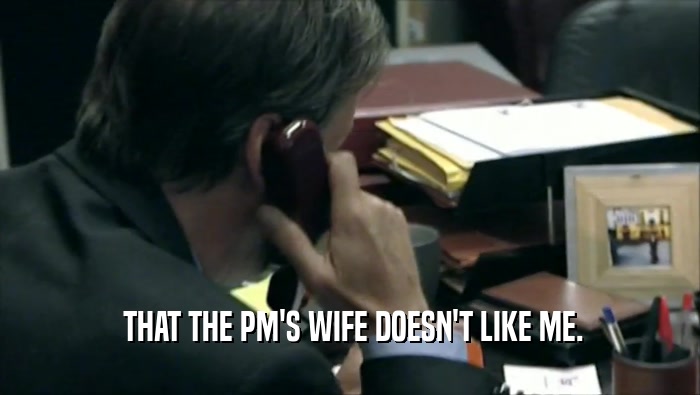  THAT THE PM'S WIFE DOESN'T LIKE ME.  