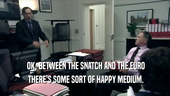  OK, BETWEEN THE SNATCH AND THE EURO  THERE'S SOME SORT OF HAPPY MEDIUM. 