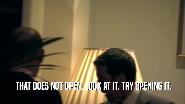  THAT DOES NOT OPEN. LOOK AT IT. TRY OPENING IT.  