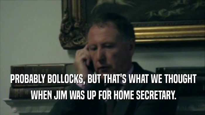  PROBABLY BOLLOCKS, BUT THAT'S WHAT WE THOUGHT  WHEN JIM WAS UP FOR HOME SECRETARY. 