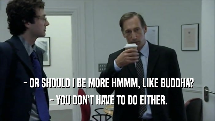  - OR SHOULD I BE MORE HMMM, LIKE BUDDHA?  - YOU DON'T HAVE TO DO EITHER. 