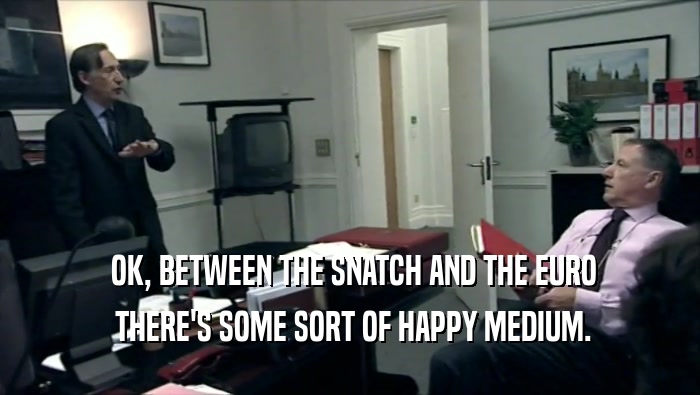  OK, BETWEEN THE SNATCH AND THE EURO  THERE'S SOME SORT OF HAPPY MEDIUM. 