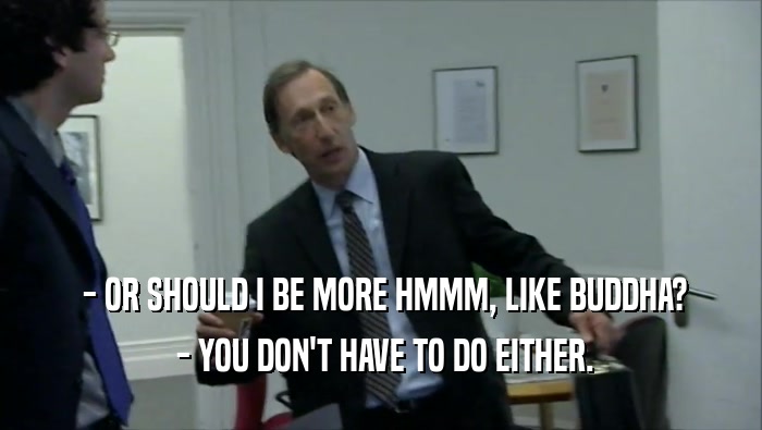  - OR SHOULD I BE MORE HMMM, LIKE BUDDHA?  - YOU DON'T HAVE TO DO EITHER. 