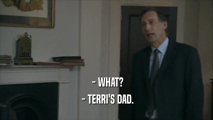  - WHAT?
  - TERRI'S DAD.
 
