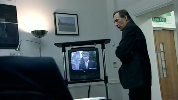  FATTY'S JUST BEEN IN. HE JUST MANAGED  TO SQUEEZE PAST THE POLICEMAN. 