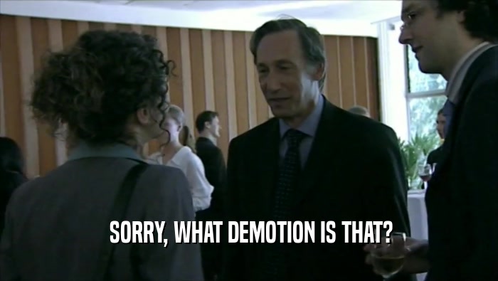  SORRY, WHAT DEMOTION IS THAT?  