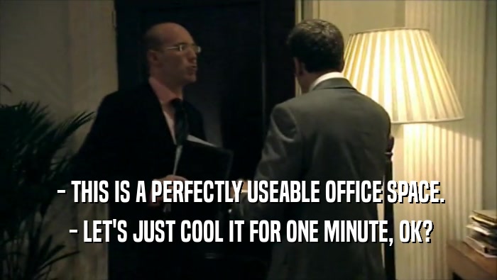  - THIS IS A PERFECTLY USEABLE OFFICE SPACE.  - LET'S JUST COOL IT FOR ONE MINUTE, OK? 