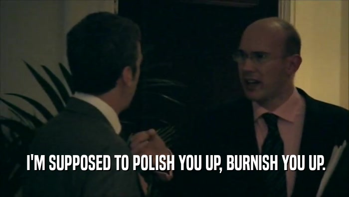  I'M SUPPOSED TO POLISH YOU UP, BURNISH YOU UP.  