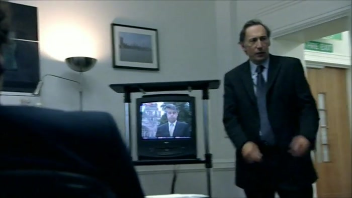  FATTY'S JUST BEEN IN. HE JUST MANAGED  TO SQUEEZE PAST THE POLICEMAN. 