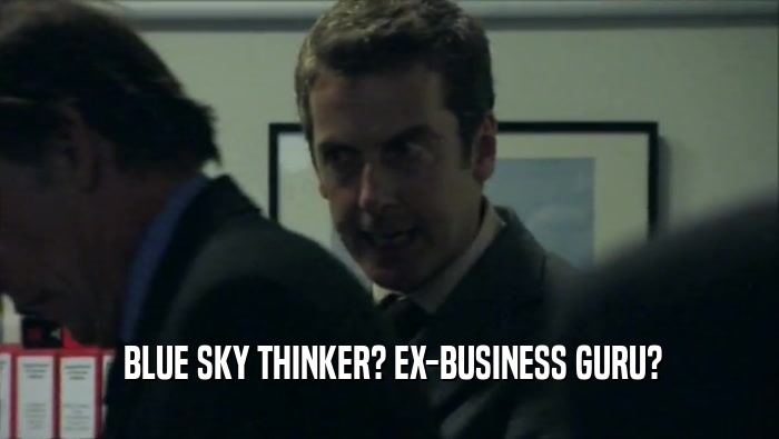  BLUE SKY THINKER? EX-BUSINESS GURU?  