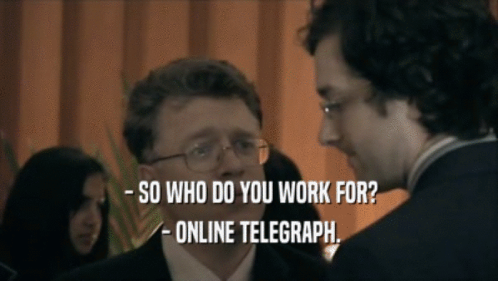  - SO WHO DO YOU WORK FOR?  - ONLINE TELEGRAPH. 