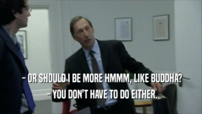  - OR SHOULD I BE MORE HMMM, LIKE BUDDHA?  - YOU DON'T HAVE TO DO EITHER. 