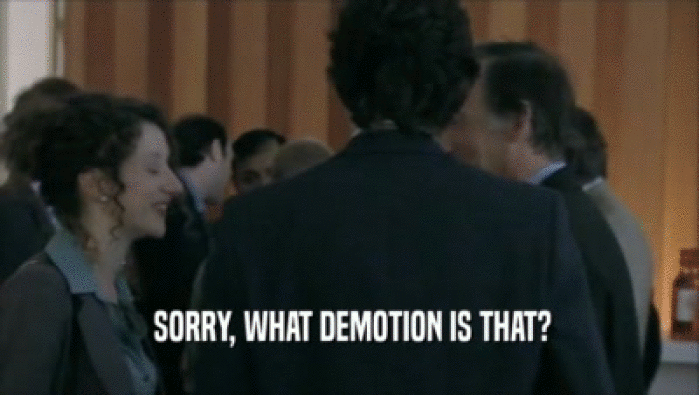  SORRY, WHAT DEMOTION IS THAT?  