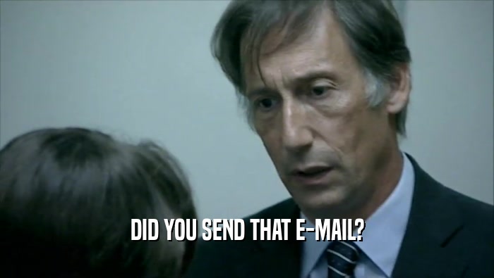 DID YOU SEND THAT E-MAIL?  