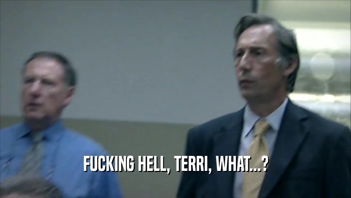 FUCKING HELL, TERRI, WHAT...?  