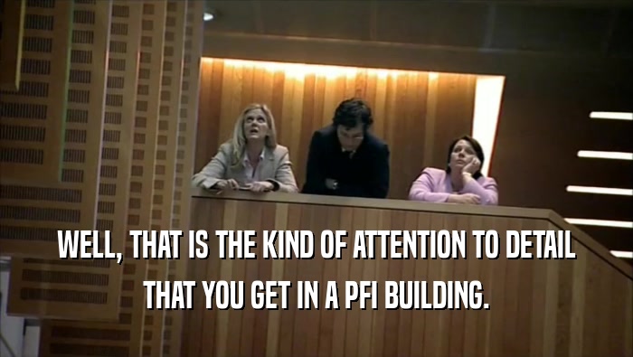 WELL, THAT IS THE KIND OF ATTENTION TO DETAIL THAT YOU GET IN A PFI BUILDING. 