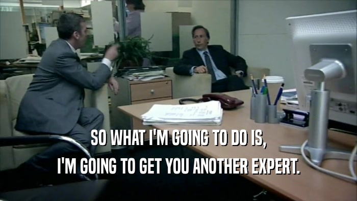 SO WHAT I'M GOING TO DO IS, I'M GOING TO GET YOU ANOTHER EXPERT. 