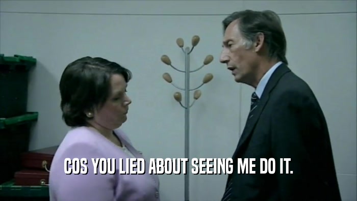 COS YOU LIED ABOUT SEEING ME DO IT.  