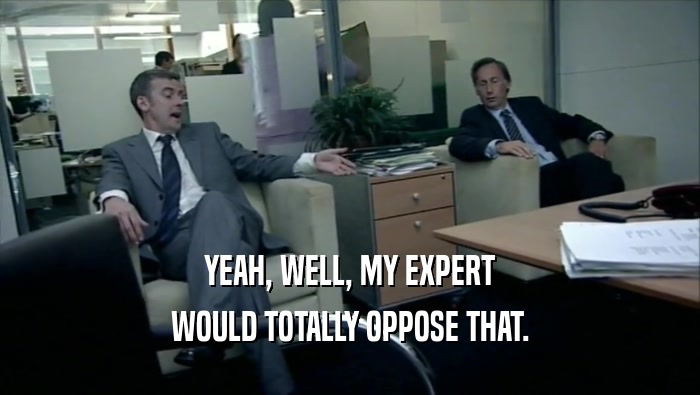YEAH, WELL, MY EXPERT WOULD TOTALLY OPPOSE THAT. 